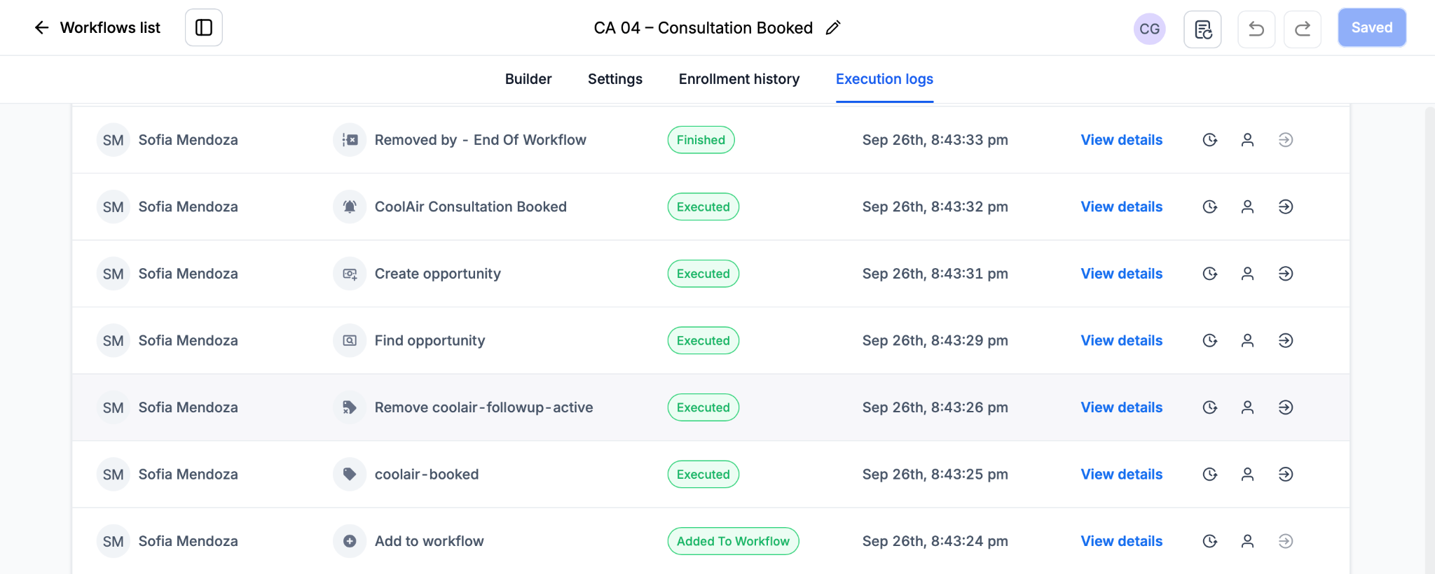 Consultation booked test result
